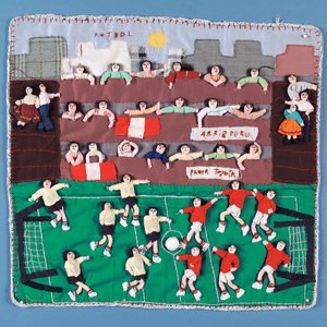 ペルーでのサッカーの試合の布コラージュ（テキスタイル） 作： English School