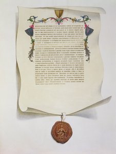 マグナカルタのファクシミリ版、1825年に1225年に最初に公開 作： English School