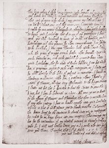 1872歳のフィリップシドニーの手書きのファクシミリ、1572年3月23日