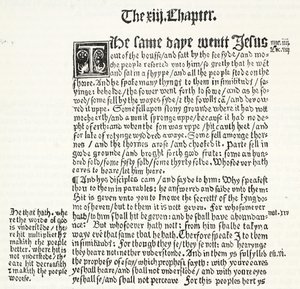 聖マタイ福音書、第13章、1-15節、ティンダルス遺言、ジェームスアイトケンワイリー（1808-1890）によるプロテスタンティズムの歴史のイラスト、出版。 1878 作： English School