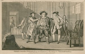 ファルスタッフの臆病者がロンドンのヴォクソール庭園の原画から発見された 作： English School