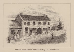 Famous Hostelries, A Famous Hostelry at Charmouth（チャーマスの有名なホステル）（エングレーヴィング 作： English School