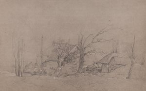 河岸の農場の建物、1840年頃 作： English School