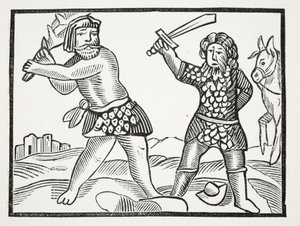 Ferragusは強力な軍隊を立ち上げ、パブのJohn Ashtonによる18世紀のChap-booksのイラストから、Acquitainの街を包囲しました。 1882 作： English School