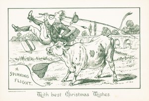 ブル、クリスマスカードによって投げられた漁師 作： English School
