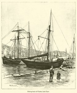 Fyne湖のTarbet沖の漁船(彫刻)