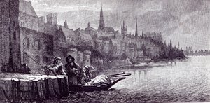 1688年12月11日朝のジェームズ王の飛行、「余暇」、1891年 作： English School