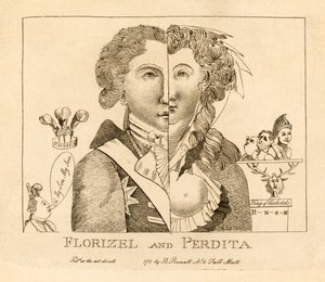 1783年頃に出版された「フロリゼルとペルディータ」（彫刻）。 作： English School