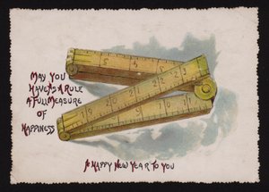 折り畳み定規、クリスマス・グリーティングカード（クロモリソ） 作： English School