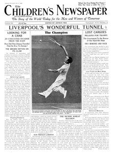 フレッドペリー、「The Children&39;s Newspaper」のフロントページ、1934年7月（新聞） 作： English School