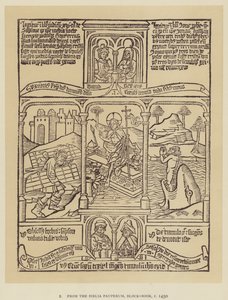 1450年頃の『ビブリア・ポエパルム』ブロック・ブックより（リトグラフ 作： English School