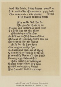 1485年頃、ロンドンのMachlinia社によって印刷された『Speculum Christiani』より（リトグラフ）。 作： English School