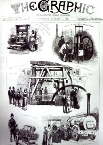 重要な発明を示すグラフィックの表紙、1880年1月3日 作： English School