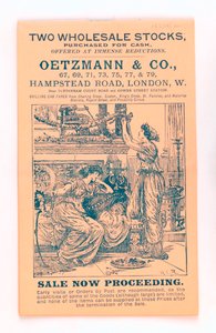 1885-90年頃のOetzmann & Co.のカタログの表紙（プリント 作： English School