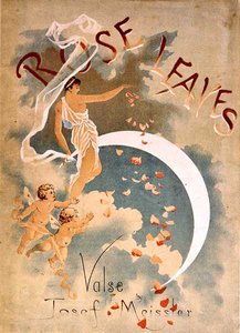 ヨーゼフ・マイスラー作曲「Ruse Leaves」の楽譜（カラーリトグラフ）の表紙 作： English School