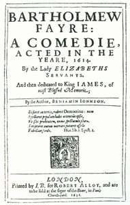 バーソロミュー・フェイアへの口絵：ベンジャミン・ジョンソン（15723-1637）によるコメディ1631 作： English School