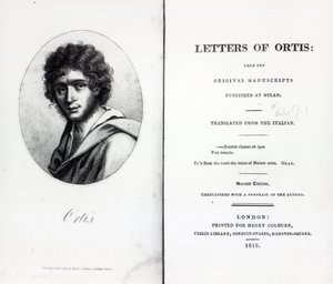 1818年に発行されたNiccolo Ugo FoscoloによるOrtisの手紙の口絵 作： English School