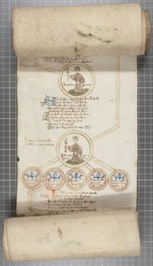 イングランド王の系図（1440-79年頃）（羊皮紙にペン・インク 作： English School