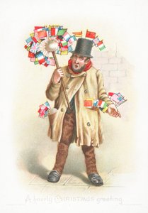 フラグ、クリスマスカードを持つ紳士 作： English School