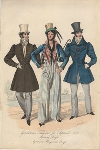 1828年1月、1828年の紳士のファッション 作： English School
