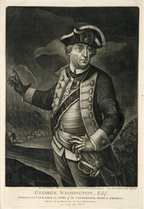 アメリカ大陸軍の将軍兼司令官ジョージ・ワシントン（Esqr. 作： English School