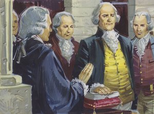 ジョージワシントンがニューヨークで初代アメリカ大統領に就任 作： English School