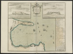 ジブラルタル湾（G.ヒルの西と東の見通し）C.プライス作、1730年頃（カラーリソ） 作： English School