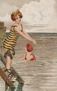 海に飛び込もうとしている女の子（カラーリソ） 作： English School