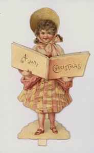 本を持つ少女クリスマスカード（クロモリ） 作： English School