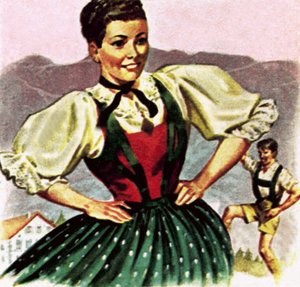 オーストリアのチロルの衣装の女の子 作： English School