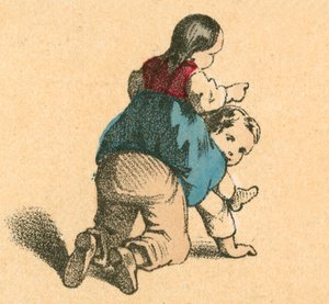 男の子に乗っている女の子 作： English School