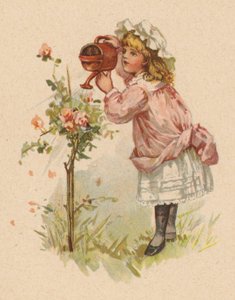 薔薇に水をやる少女（クロモリト