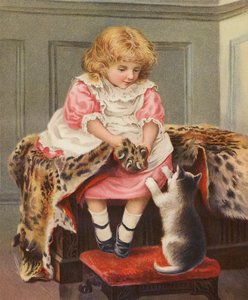 ヒョウの皮をかぶった少女と飼い猫（クロモリト） 作： English School