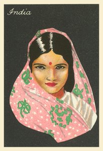多くの国の少女たちインド（カラーリトグラフ）