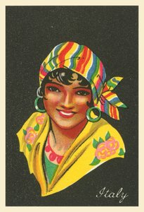 多くの国の少女たちイタリア（カラーリトグラフ）