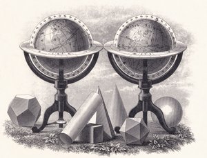 幾何学的な形をした地球と天の地球 作： English School