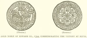 エドワード3世の金貴族、1344年、スライスでの勝利を記念して 作： English School
