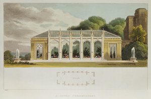 ゴシック音楽院、1832年（カラー彫刻） 作： English School