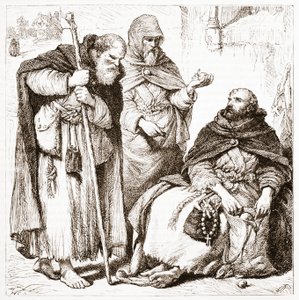 メンディカント修道士のグループ、ジェームスエイトケンワイリー（1808-1890）によるパブのプロテスタンティズムの歴史からのイラスト。 1878 作： English School
