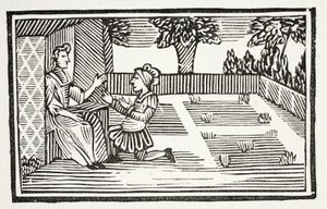 ガイは、フェア・フィリスを裁判にかけます。イラストは、18世紀のChap-booksのJohn Ashtonによるパブです。 1882 作： English School