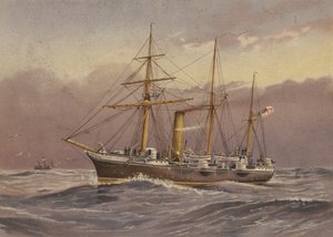 HMSニンフ（スループ）（カラーリトグラフ） 作： English School