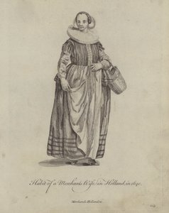1640年のオランダの商人妻の習慣 作： English School