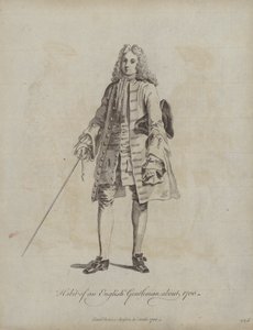 1700年頃の英国紳士の習慣（エングレーヴィング） 作： English School