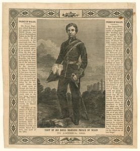 ワレス王子のアメリカへの旅行を記念したハンカチ、1860 作： English School