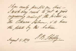 1819年、パーシー・ビシェ・シェリーの手書きと署名