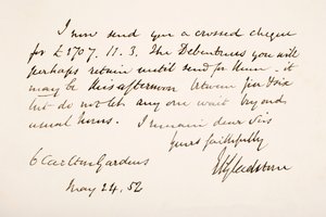 ウィリアムエワードグラッドストーンの手書きおよび署名、1852年 作： English School