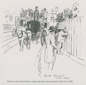 Hansom cabs and omnibuses-The Oval、1895で無料のピークの方法と手段 作： English School