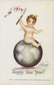 ハッピーニューイヤーカード、1914 作： English School