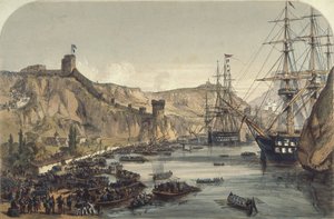 1859年に黒海を望むバラクラ港 作： English School