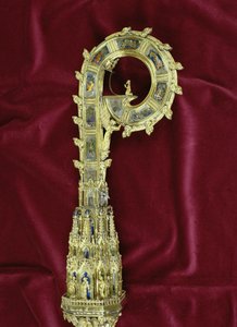 ウィリアムオブワイケハムの兵士（c.1320-1404）の頭と詐欺師：ピーター側（銀の金箔）（詳細）（205100-32を参照） 作： English School